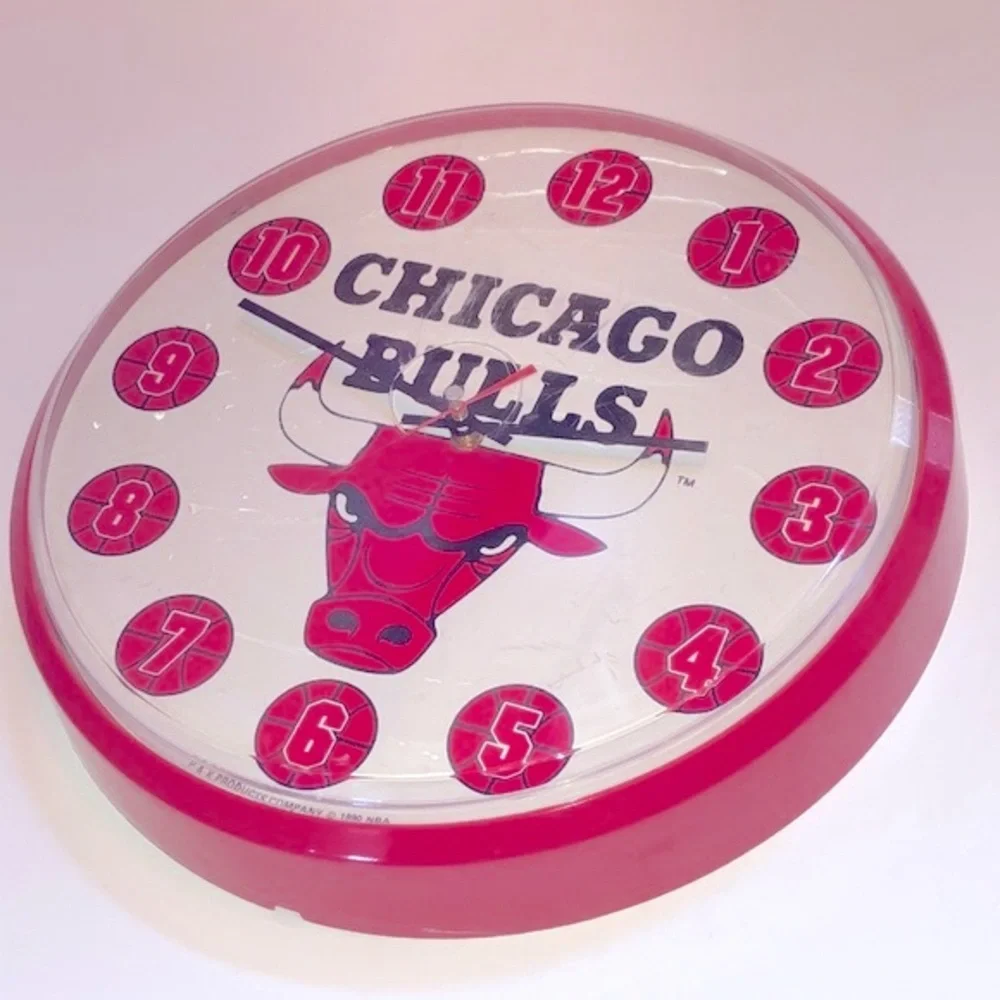 Chicago Bulls Wall Clock 1990 Vintage Chicago Bulls Michael Jordan era